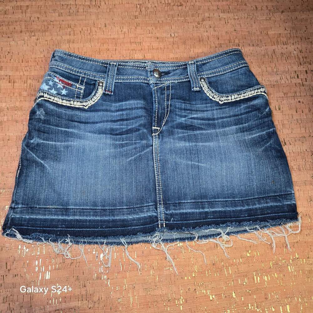Ariat Ruby Denim Mini Skirt with Star Embroidery Size 27R
